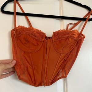Edikted Orange Corset Lace Up